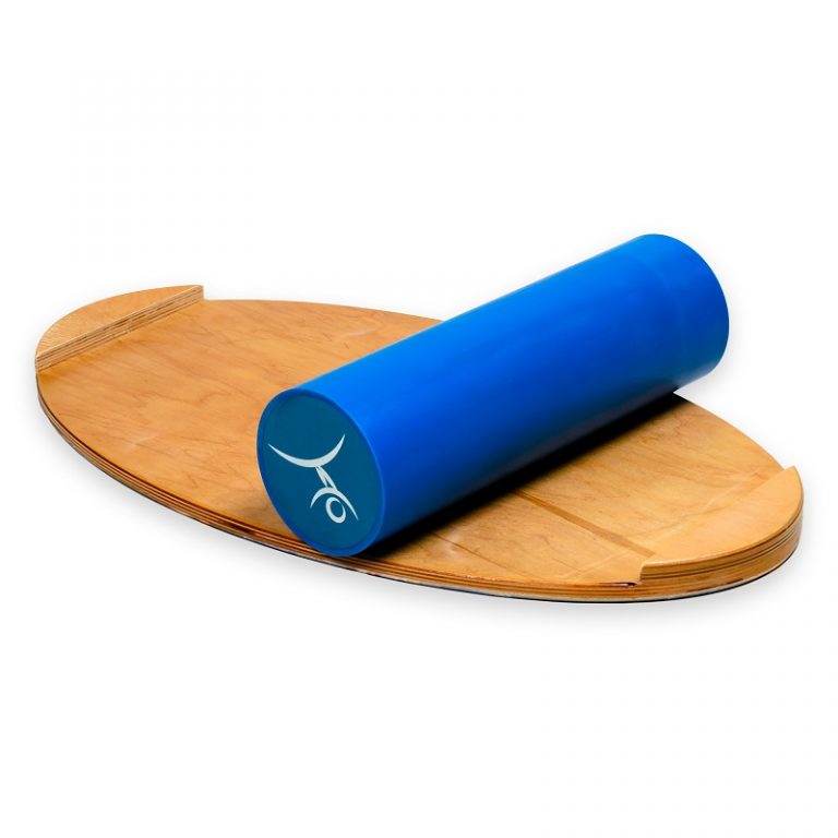 Wooden Balance Board Trainer with Roller. Blue Sphere Design. 15.7 x 27 ...